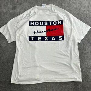 Houston Texas Graphic Tee Shirt Size XL Tommy Hilfiger Graphic Y2Kk 1990s VTG